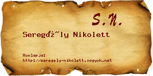 Seregély Nikolett névjegykártya